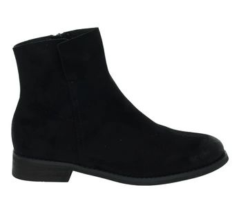 Klasyczne czarne botki damskie jesienne welurowe płaksie na zamek MILANO