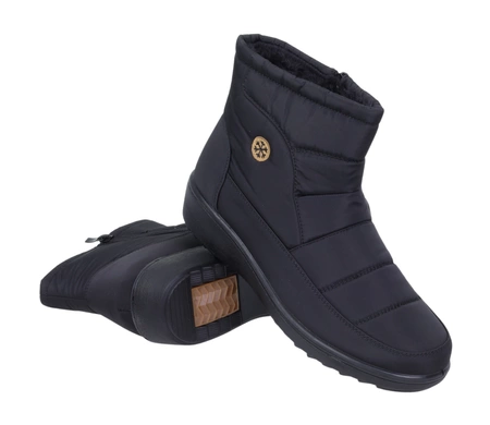 Ciepłe i eleganckie botki zimowe damskie na zamek śniegowce UNISOFT