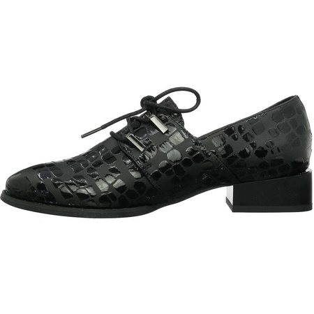 Półbuty oksfordy damskie czarne lakierowane Jezzi ASA197-3