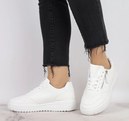 Białe adidasy damskie na zamek i sznurowadła Mc Braun