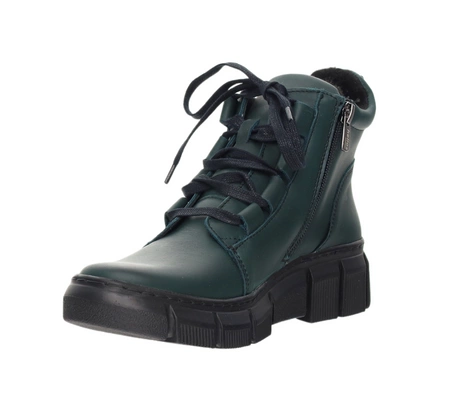 Skórzane buty zimowe damskie płaskie Helios model 523