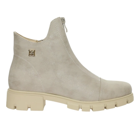 Sportowo- eleganckie botki zimowe damskie buty na traperowej podeszwie Jezzi