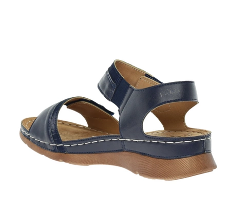 Eleganckie i komfortowe sandały granatowe na rzepy Jezzi