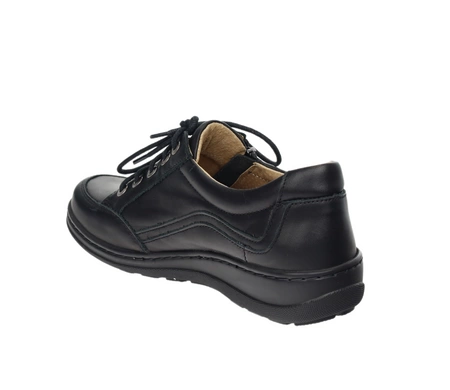 Czarne półbuty damskie skórzane komfortowe Helios 411