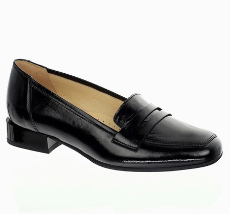 Eleganckie półbuty damskie lakierowane lordsy skórzane Gino Fabiani