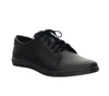 Czarne skórzane półbuty męskie garniturowe elegancko-sportowe POLBUT