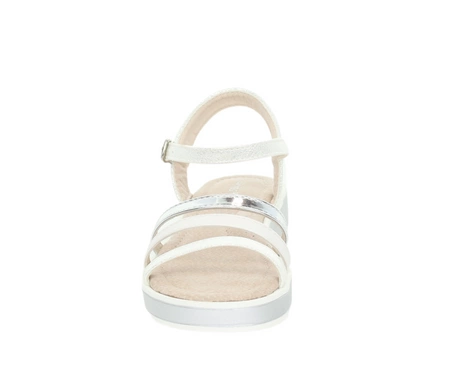 Białe sandały dziecięce dla dziewczynki na grubej podeszwie MissE