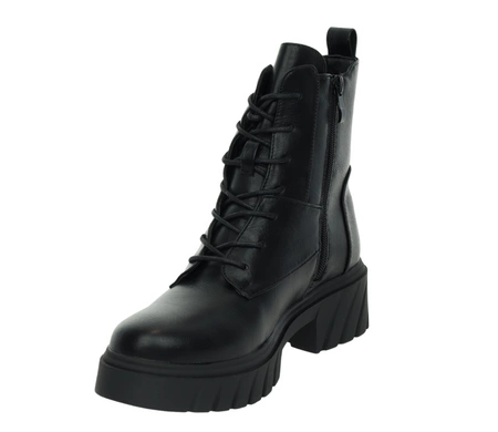 Czarne botki damskie na platformie ciężkie rokowe Jezzi