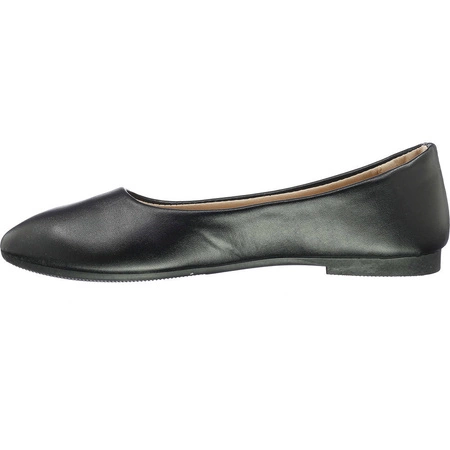 Czarne baleriny damskie płaskie z eko skóry Jezzi