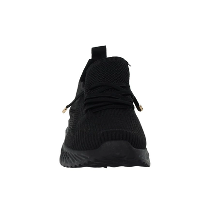 Lekkie czarne adidasy damskie slip-on z siatki NEWS