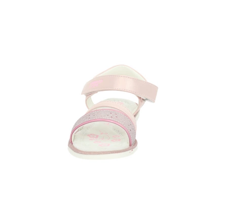 Różowe eleganckie sandały dla dziewczynki ze skórzaną wkładką American Club