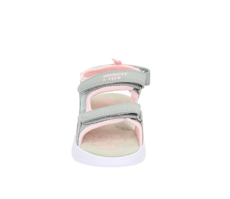 Elegancko-sportowe sandały dziecięce dla dziewczynki na rzepy świecące podeszwy American