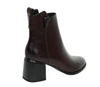 Czekoladowe botki damskie skórzane eleganckie na średnim obcasie Gino Fabiani