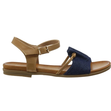 Sandały damskie dżinsowe płaskie Jezzi