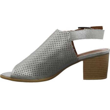 Sandały damskie na pobcasie peep-toe zabudowane Jezzi