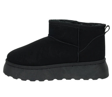 Czarne klasyczne emu zamszowe na platformie botki