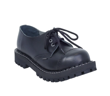 Glany niskie 3 dziury/ oczka derby skórzane STEEL 101/102