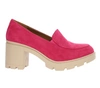 Fuksjowe mokasyny na klocku i platformie zamszowe Jezzi