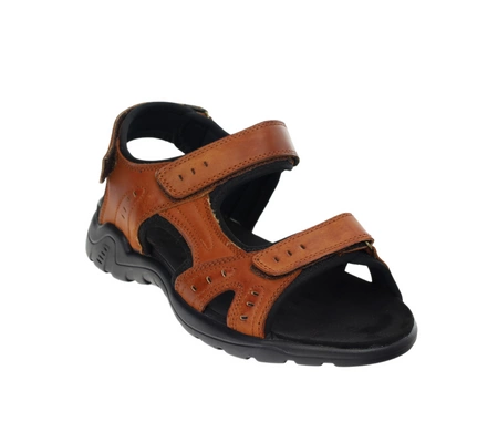 Sandały męskie skórzane na rzepy sportowe American Club