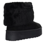 Czarne zamszowe botki EMU ozdobione futerkiem wokół kostki ROSJANKI