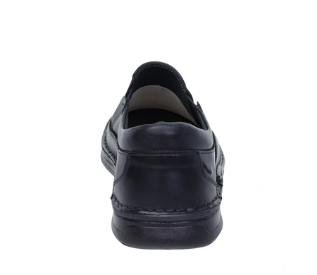 Męskie półbuty czarne skórzane wsuwane Activ