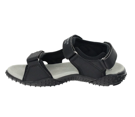 Czarne sandały sportowe młodzieżowe na rzepy ze skórzaną wkładką American Club