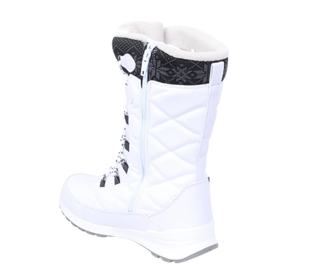 Modne białe śniegowce damskie wysokie na sznurowadła i zamek SOFTSHELL
