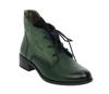 Ciemnozielone półbuty damskie jesienne za kostkę garniturowe Kazadi