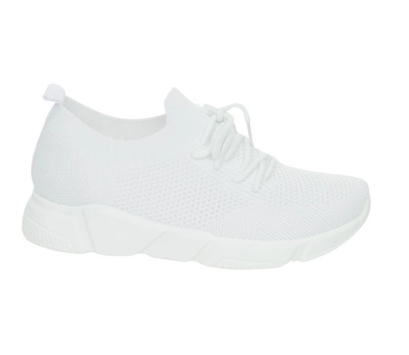 Białe buty damskie pełne wsuwane z siatki NEWS