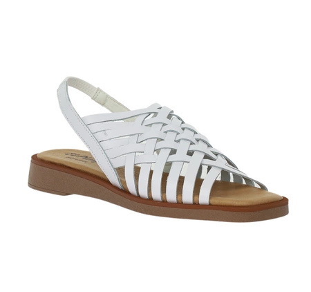Hiszpańskie białe sandały płaskie plecione El Pimpi - Made in Spain