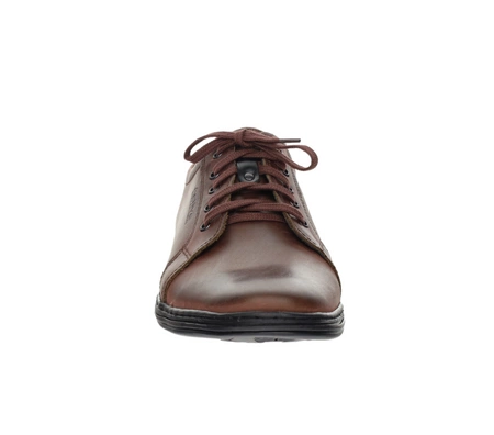 Brązowe skórzane półbuty męskie sportowe adidasy eleganckie POLBUT