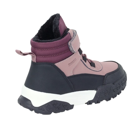 Różowe buty zimowe dziecięce sportowe trzewiki ocieplane dla dziewczynki NEWS