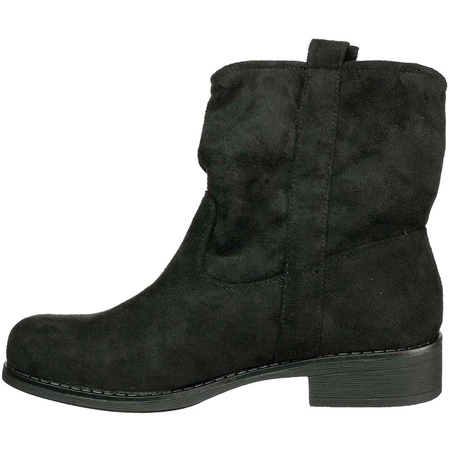 Botki czarne damskie płaskie zamszowe nieocieplane SEASTAR