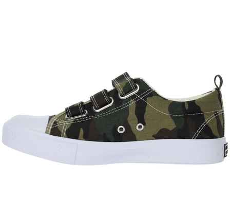 Trampki chłopięce na rzepy moro z gumowym czubkiem American Club