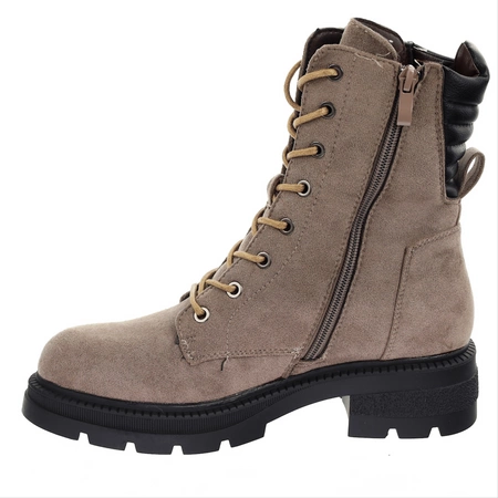 Płaskie zamszowe botki traperki buty zimowe Jezzi