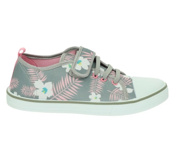 Oddychające buty dziecięce na lato tenisówki w kwiatki American Club