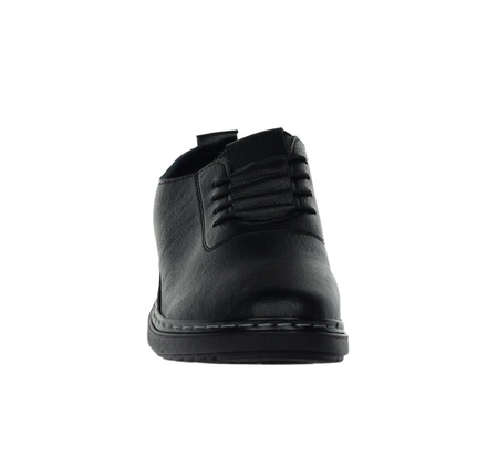 Komfortowe półbuty damskie czarne eleganckie płaskie Unisoft