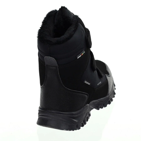 Nieprzemakalne czarne śniegowce na rzepy z odblaskami American Club