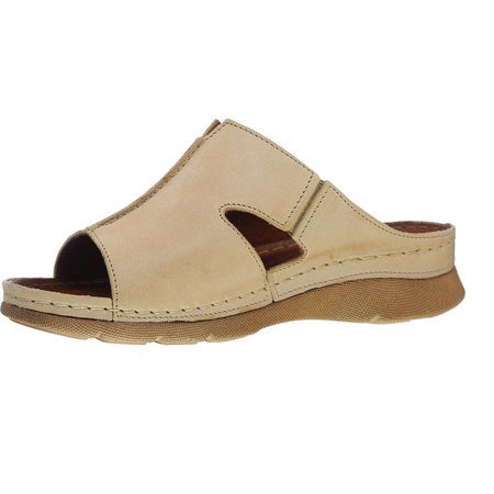 Klapki damskie skórzane płaskie komfortowe Gino Fabiani