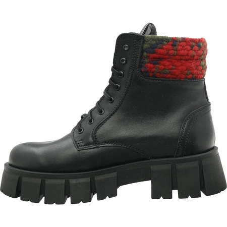 Trapery czarne skórzane damskie polskie Gino Fabiani