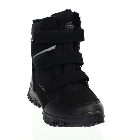 Nieprzemakalne czarne śniegowce na rzepy z odblaskami American Club