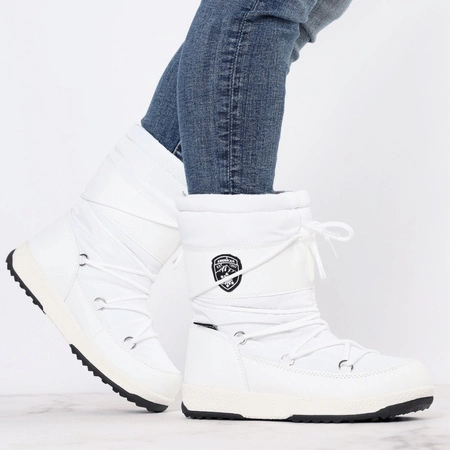 Śniegowce damskie białe wysokie bardzo ciepłe American Club