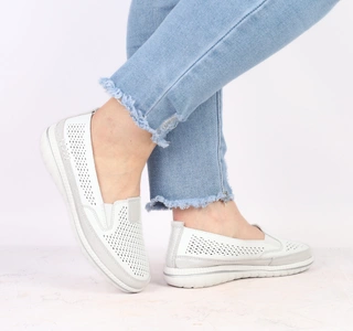 Skórzane damskie buty eleganckie szyte wsuwane półbuty Jezzi