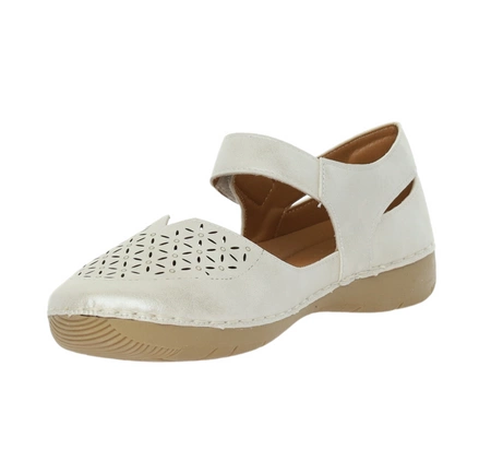 Płaskie sandały damskie na rzep z zakrytą piętą i palcami Jezzi