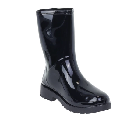 Kalosze damskie czarne wysokie elastyczna cholewka Gumowce HAIDRA