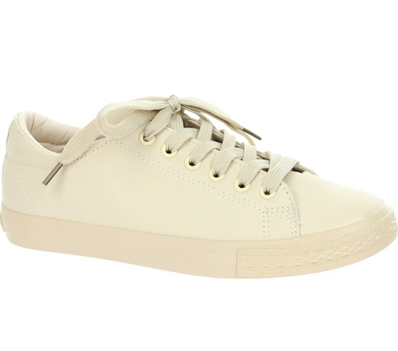 Beżowe trampki damskie z eko skóry NEWS