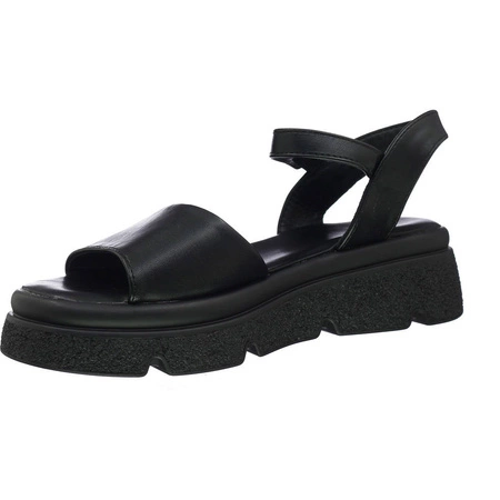 Czarne rokowe sandały damskie na grubej podeszwie Jezzi