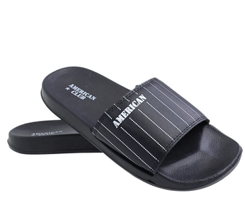 Czarne klapki męskie basenowe wodoodporne gumowe American Club