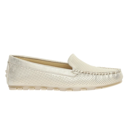 Złote mokasyny damskie komfortowe i eleganckie Jezzi