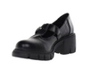 Czarne półbuty na klocku i platformie z zapinanym paskiem z klamrą EMU Jezzi